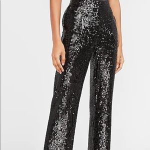 Express High Waisted Sequin Wide Leg Pants